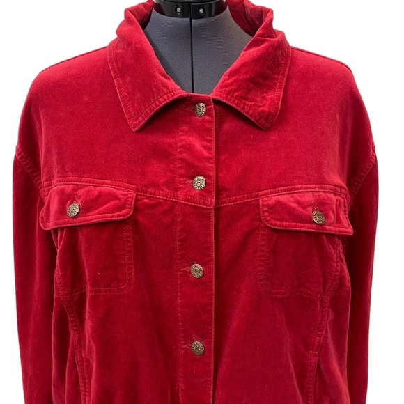 Bill Blass Women's Plus size 2X Red Rust Soft Velveteen Jacket - Picture 3 of 9